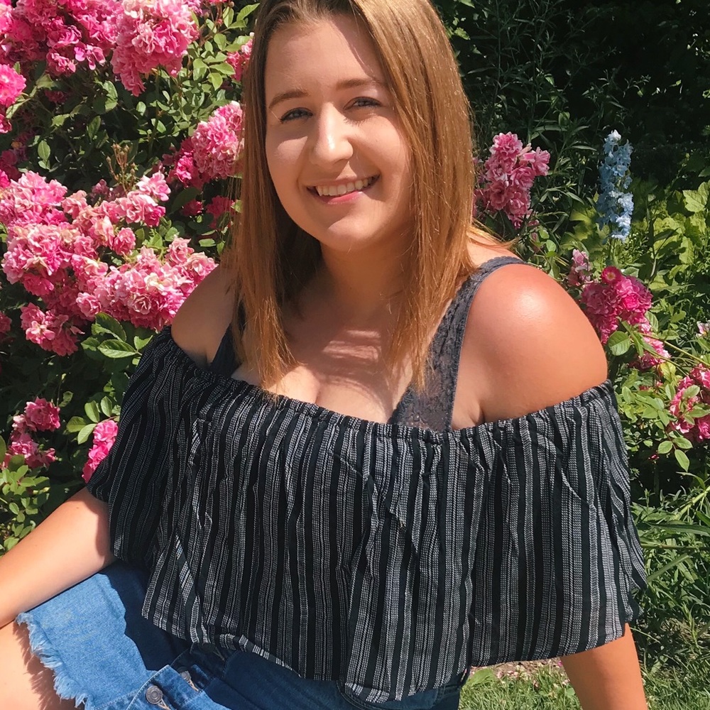 Grey Bandit Striped Off the Shoulder Top